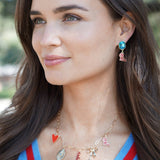 Ole Miss Rebels Rhinestone Enamel Logo Earrings - The Pink Pineapple 850