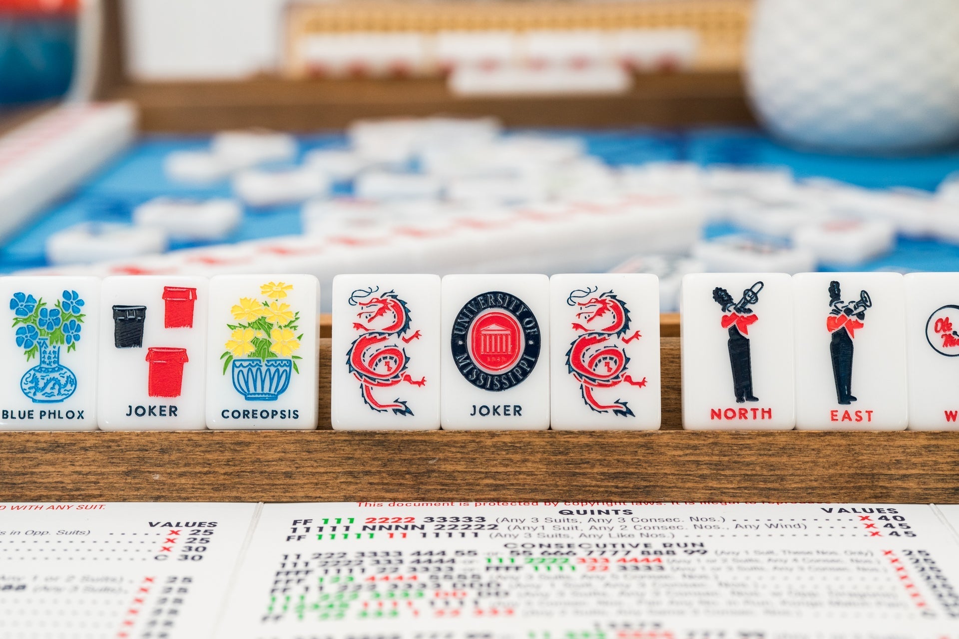 Ole Miss® University of Mississippi® Mahjong Tiles - The Pink Pineapple 850