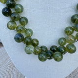 Olive Beaded Triple Layer Necklace - The Pink Pineapple 850