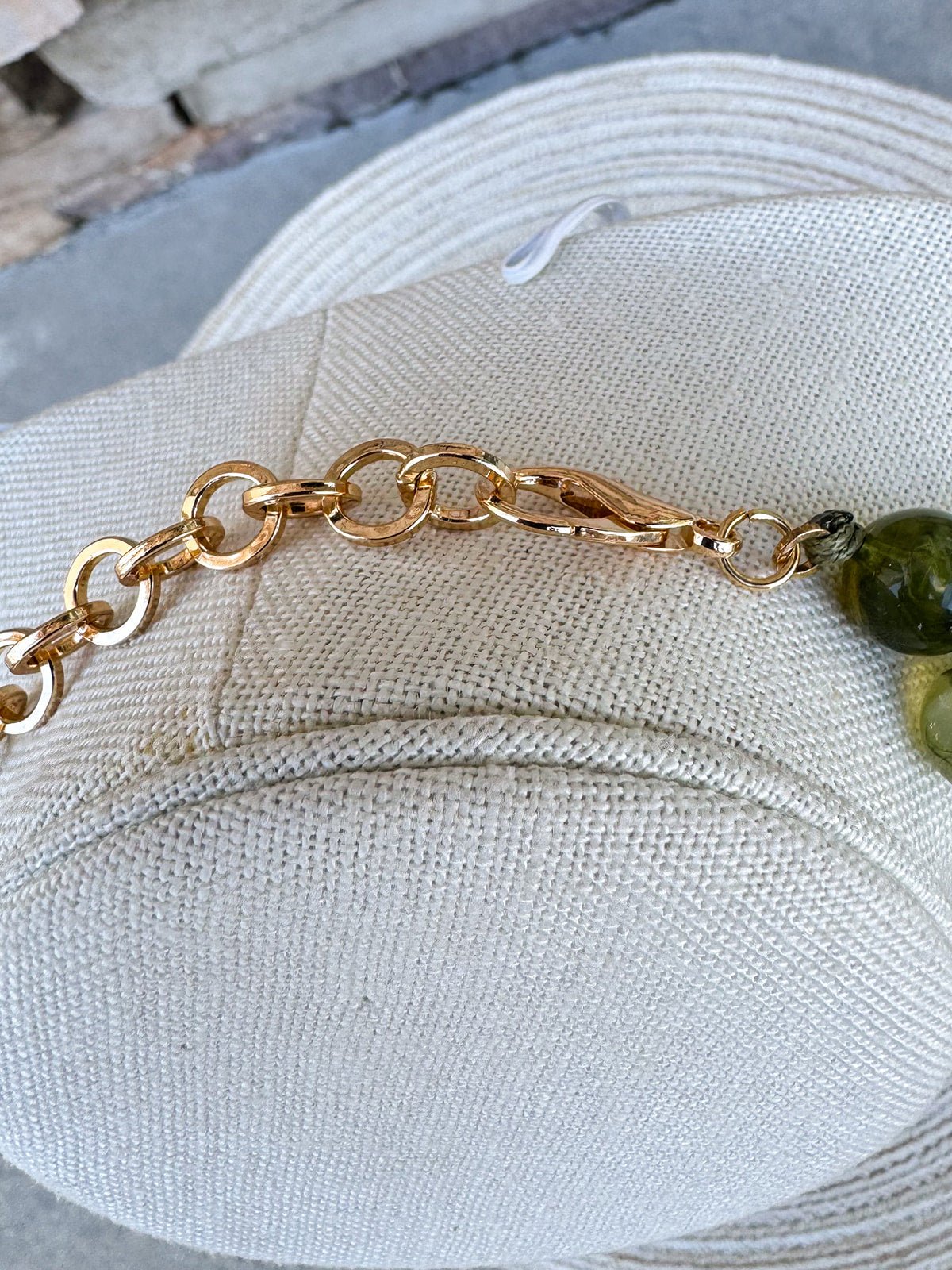 Olive Beaded Triple Layer Necklace - The Pink Pineapple 850