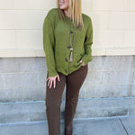 Olive Charm Cardigan - The Pink Pineapple 850