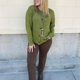 Olive Charm Cardigan - The Pink Pineapple 850