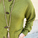 Olive Charm Cardigan - The Pink Pineapple 850