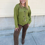 Olive Charm Cardigan - The Pink Pineapple 850