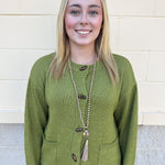 Olive Charm Cardigan - The Pink Pineapple 850