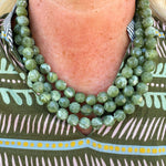 Olive Essence Beaded Faux Leather Necklace - The Pink Pineapple 850