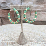 Olive Green Rubber and Gold Earring - The Pink Pineapple 850