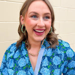 Olive Green Rubber and Gold Earring - The Pink Pineapple 850