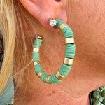 Olive Green Rubber and Gold Earring - The Pink Pineapple 850