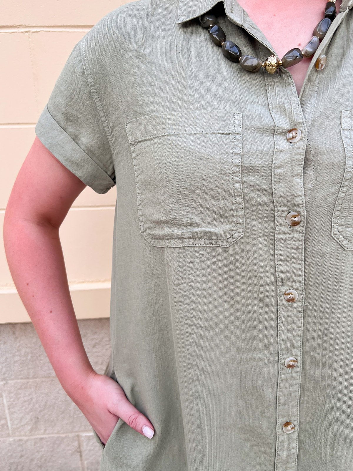 Olive Grove Mini Dress - The Pink Pineapple 850