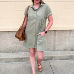 Olive Grove Mini Dress - The Pink Pineapple 850