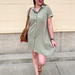 Olive Grove Mini Dress - The Pink Pineapple 850