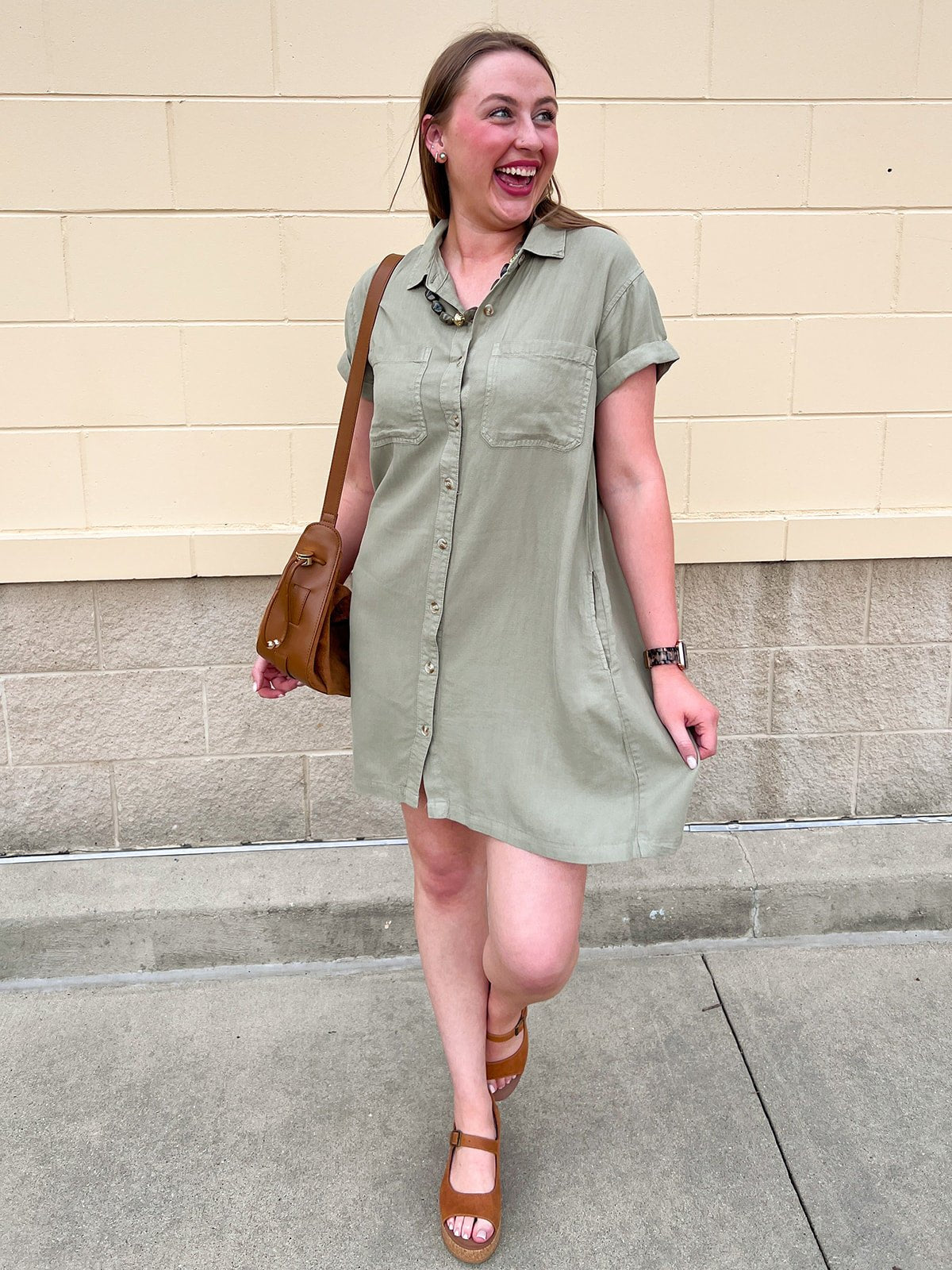 Olive Grove Mini Dress - The Pink Pineapple 850