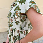 Olive Harvest Scalloped Midi Dress - The Pink Pineapple 850