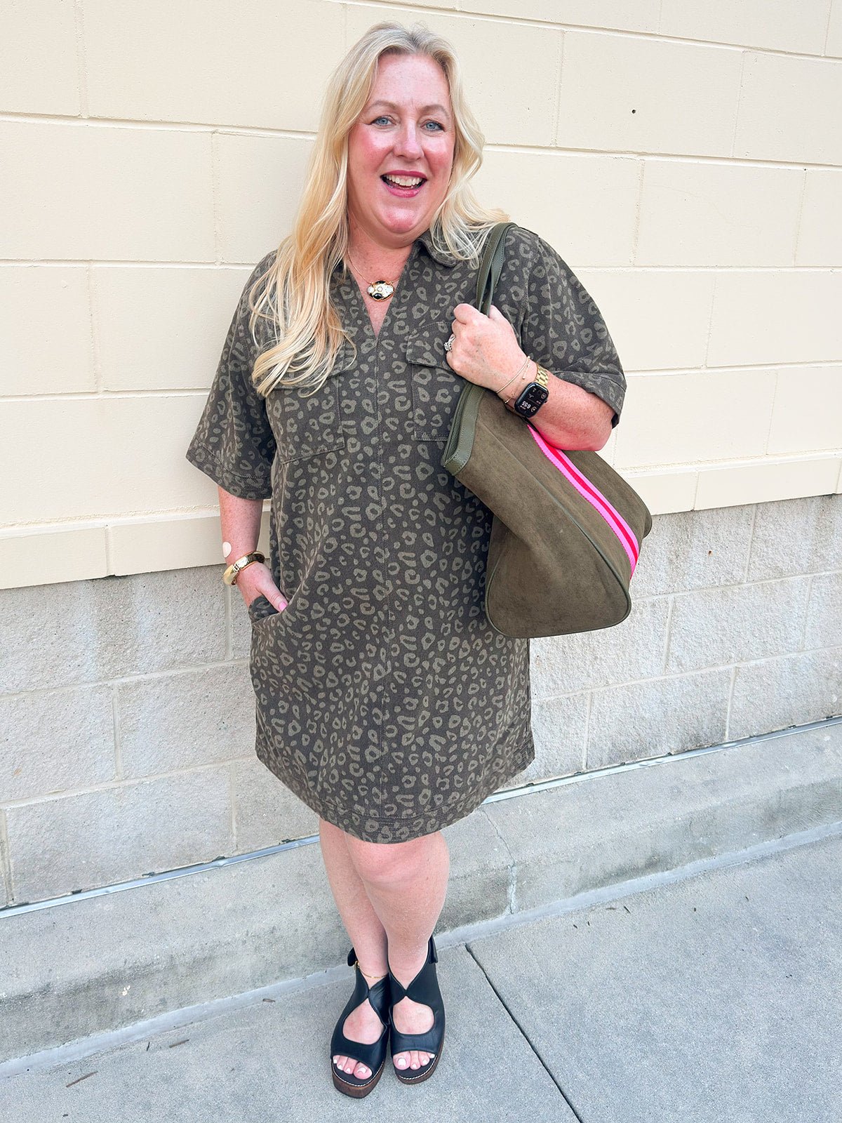 Olive Instinct Mini Dress - The Pink Pineapple 850