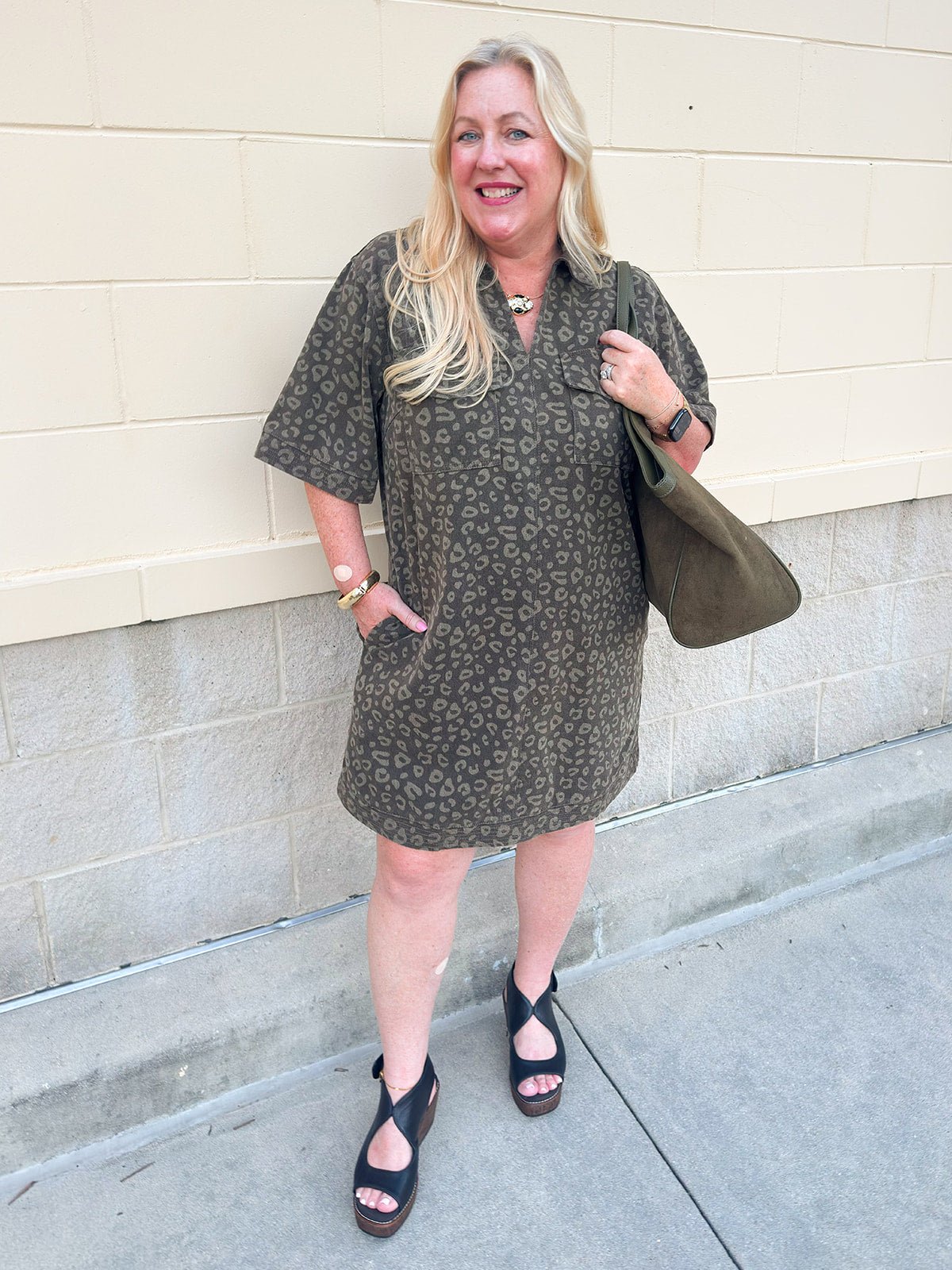 Olive Instinct Mini Dress - The Pink Pineapple 850