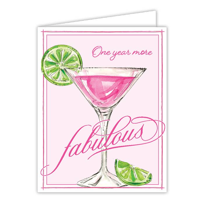 One Year More Fabulous Cosmopolitan Greeting Card - The Pink Pineapple 850