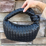 Onyx Knot Woven Clutch - The Pink Pineapple 850