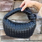 Onyx Knot Woven Clutch - The Pink Pineapple 850