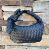 Onyx Knot Woven Clutch - The Pink Pineapple 850