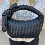 Onyx Knot Woven Clutch - The Pink Pineapple 850