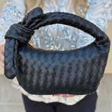Onyx Knot Woven Clutch - The Pink Pineapple 850