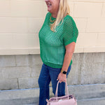 Open Air Textured Knit Top - The Pink Pineapple 850