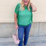Open Air Textured Knit Top - The Pink Pineapple 850
