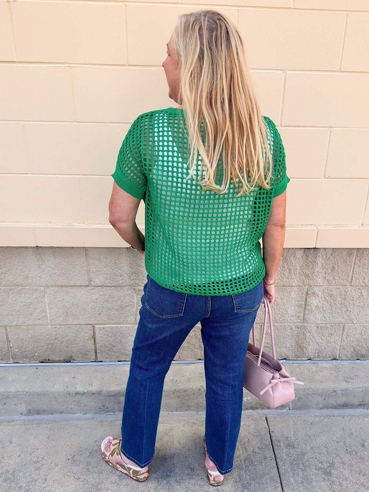 Open Air Textured Knit Top - The Pink Pineapple 850