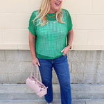 Open Air Textured Knit Top - The Pink Pineapple 850