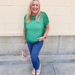 Open Air Textured Knit Top - The Pink Pineapple 850
