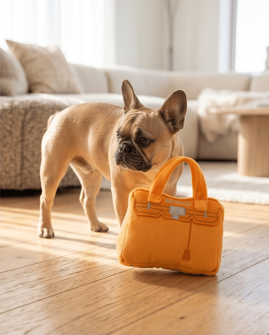 Orange Barkin Bag Chic Doggy Toy - The Pink Pineapple 850