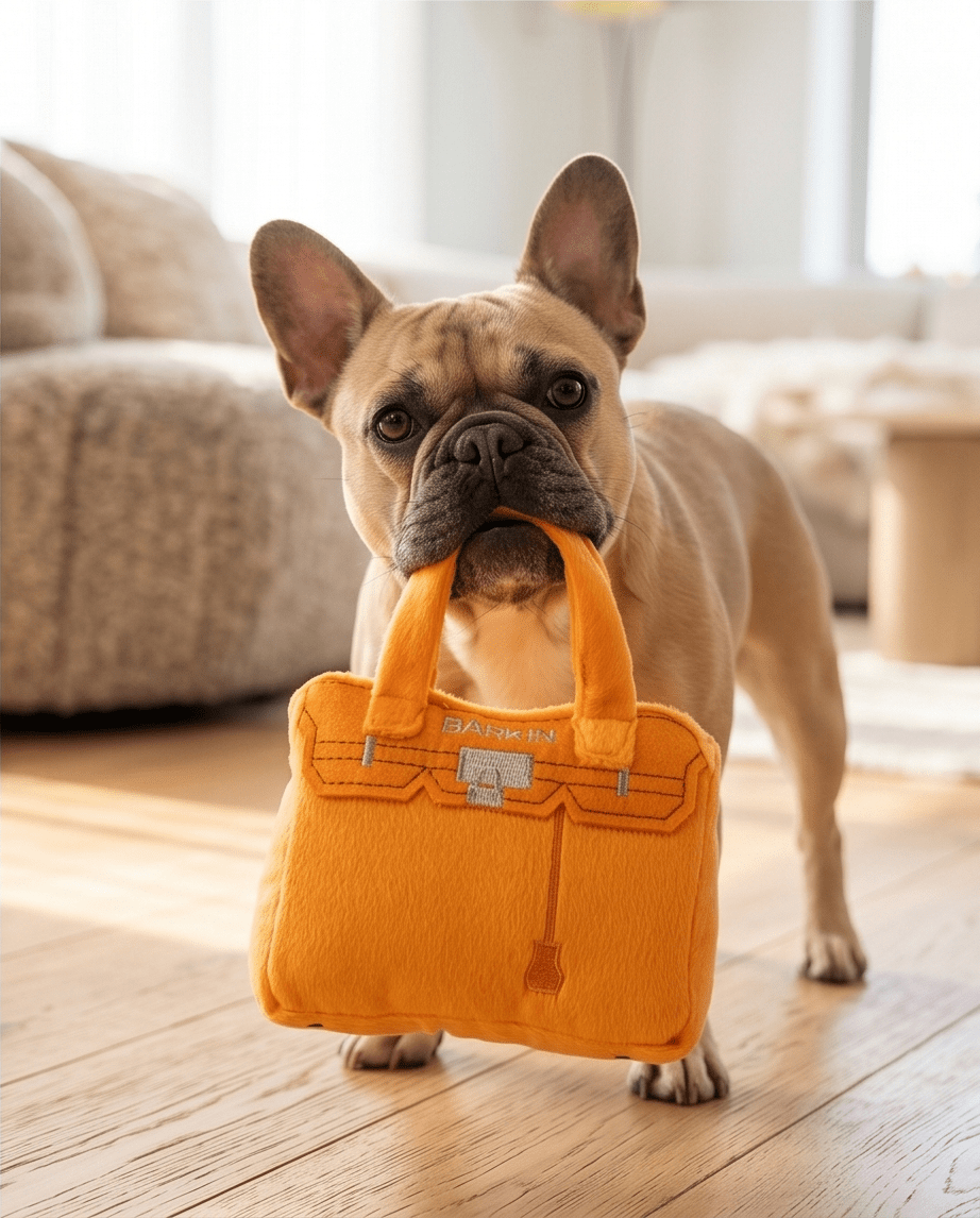 Orange Barkin Bag Chic Doggy Toy - The Pink Pineapple 850