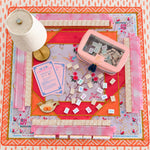 Orange Brushstroke Scalloped Mahjong Tablecloth - The Pink Pineapple 850