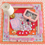 Orange Brushstroke Scalloped Mahjong Tablecloth - The Pink Pineapple 850