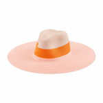 Orange Pink Color Block Fedora - The Pink Pineapple 850