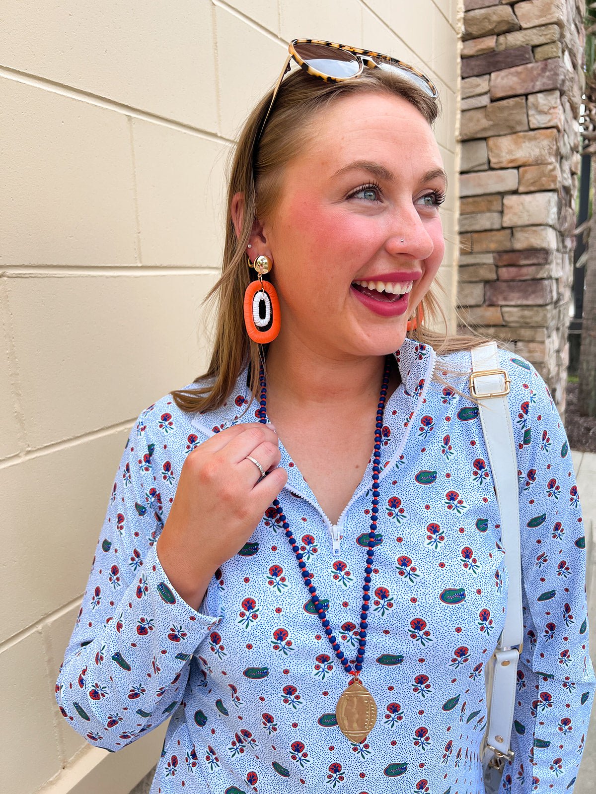 Orange Rattan Oval Drop Hoops - The Pink Pineapple 850