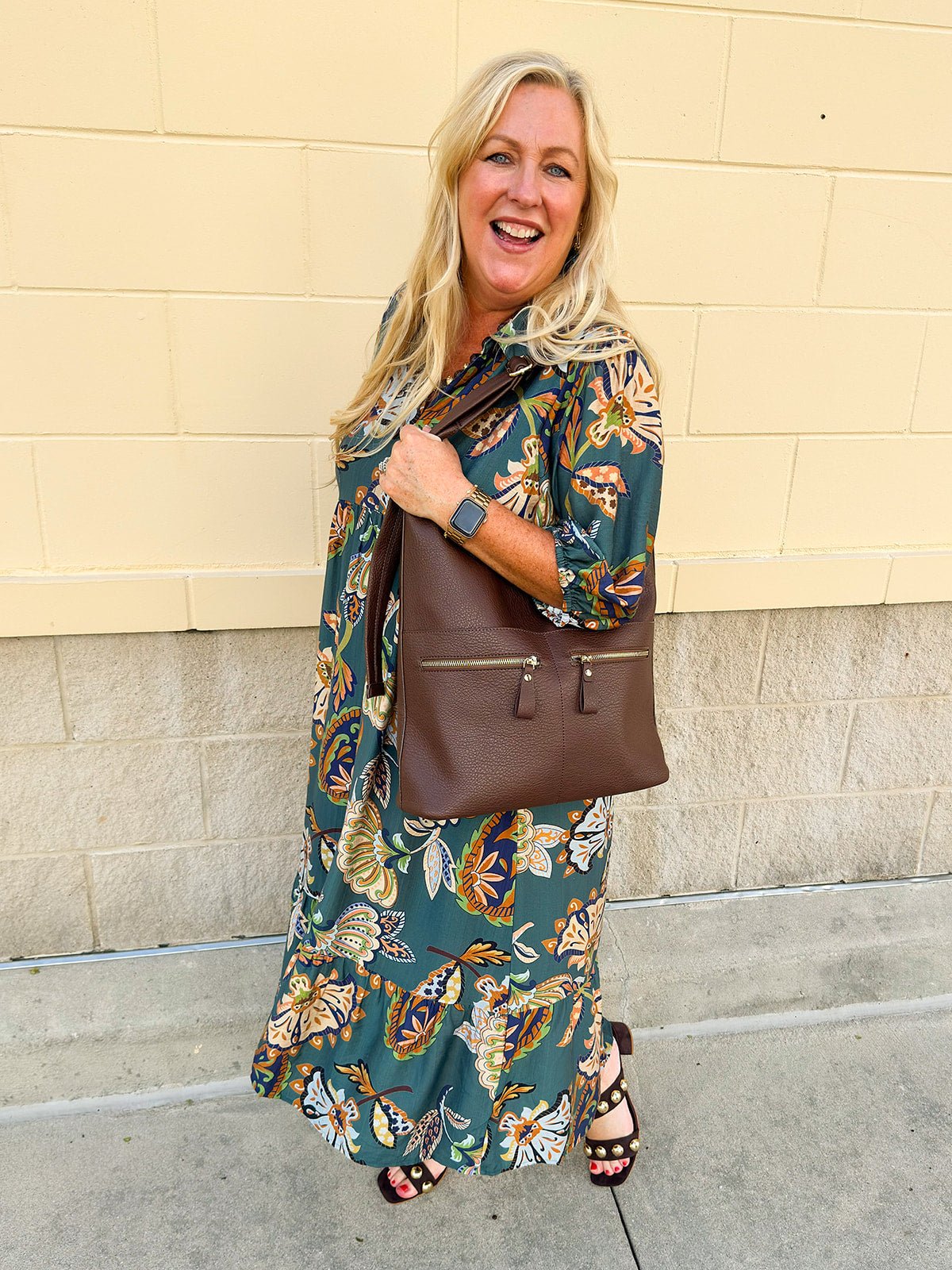 Painted Prairie Collared Midi Dress - The Pink Pineapple 850