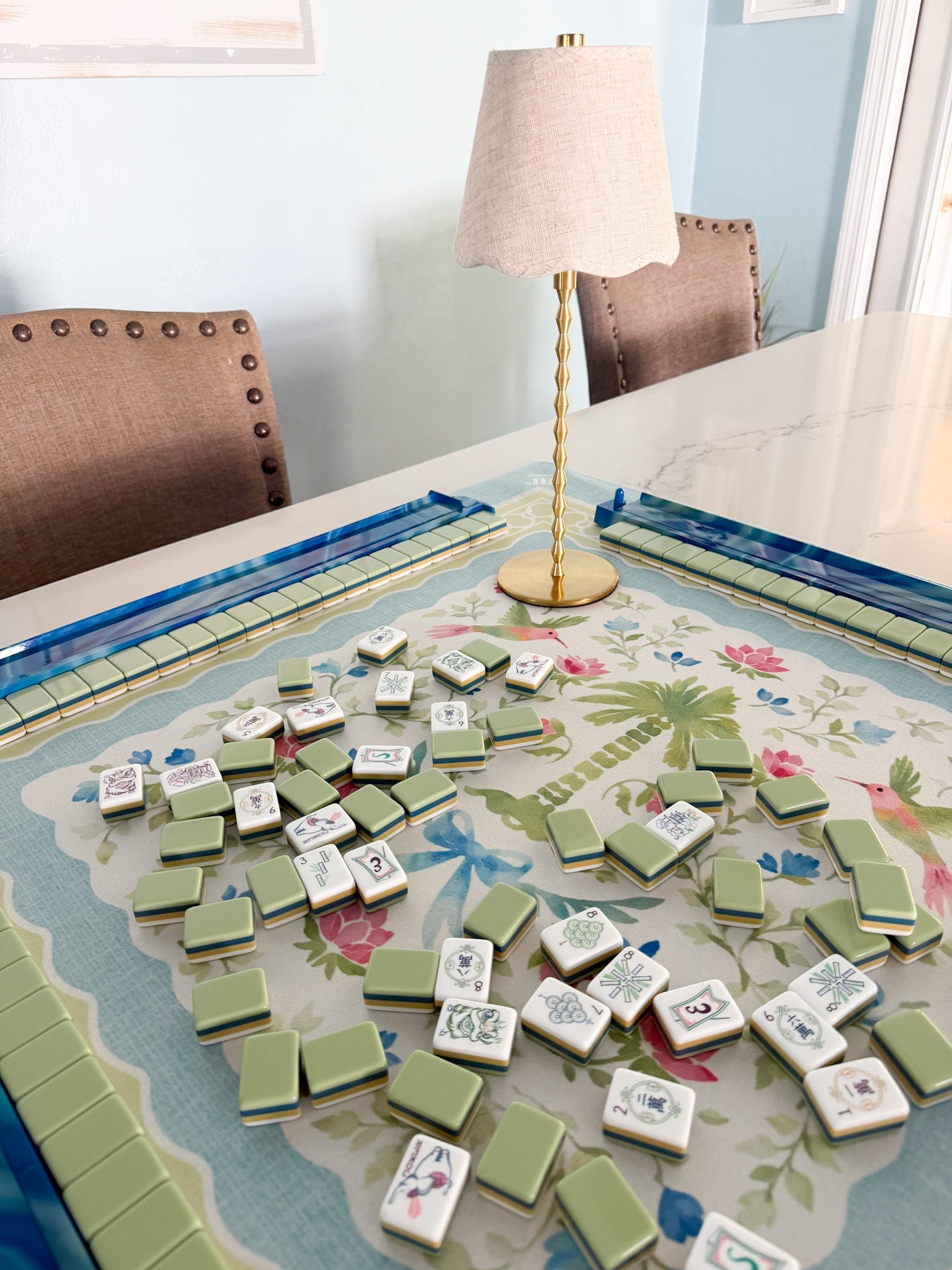 Palm Garden Estate Neoprene Mahjong Mat- Restock Preorder - The Pink Pineapple 850