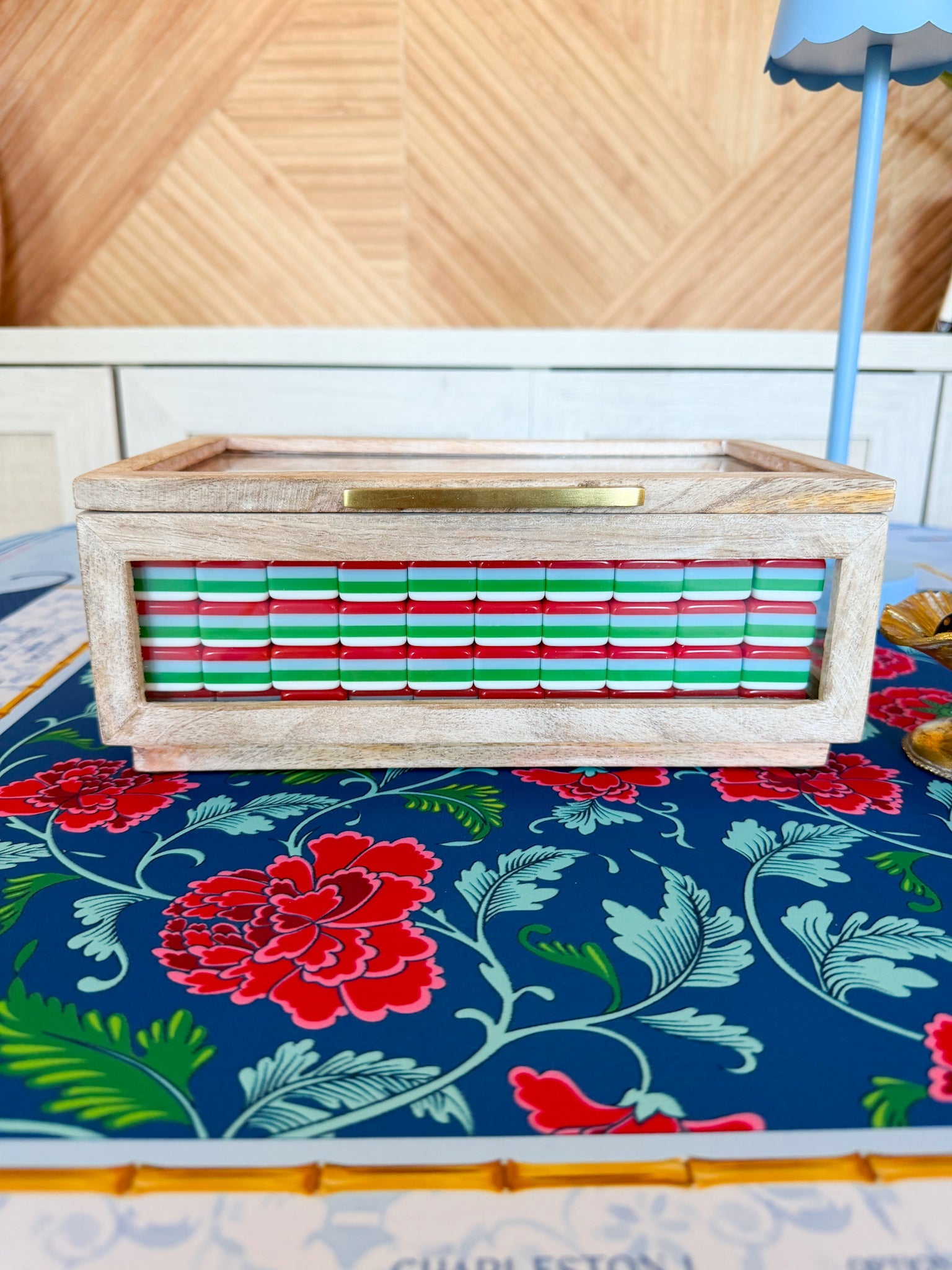 Palm House Mahjong Storage Case - The Pink Pineapple 850