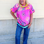 Parade of Petals Bubble Sleeve Blouse - The Pink Pineapple 850