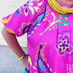 Parade of Petals Bubble Sleeve Blouse - The Pink Pineapple 850