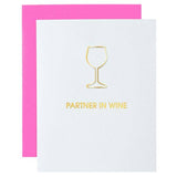 Partner in Wine Paper Clip Letterpress Greeting Card - The Pink Pineapple 850