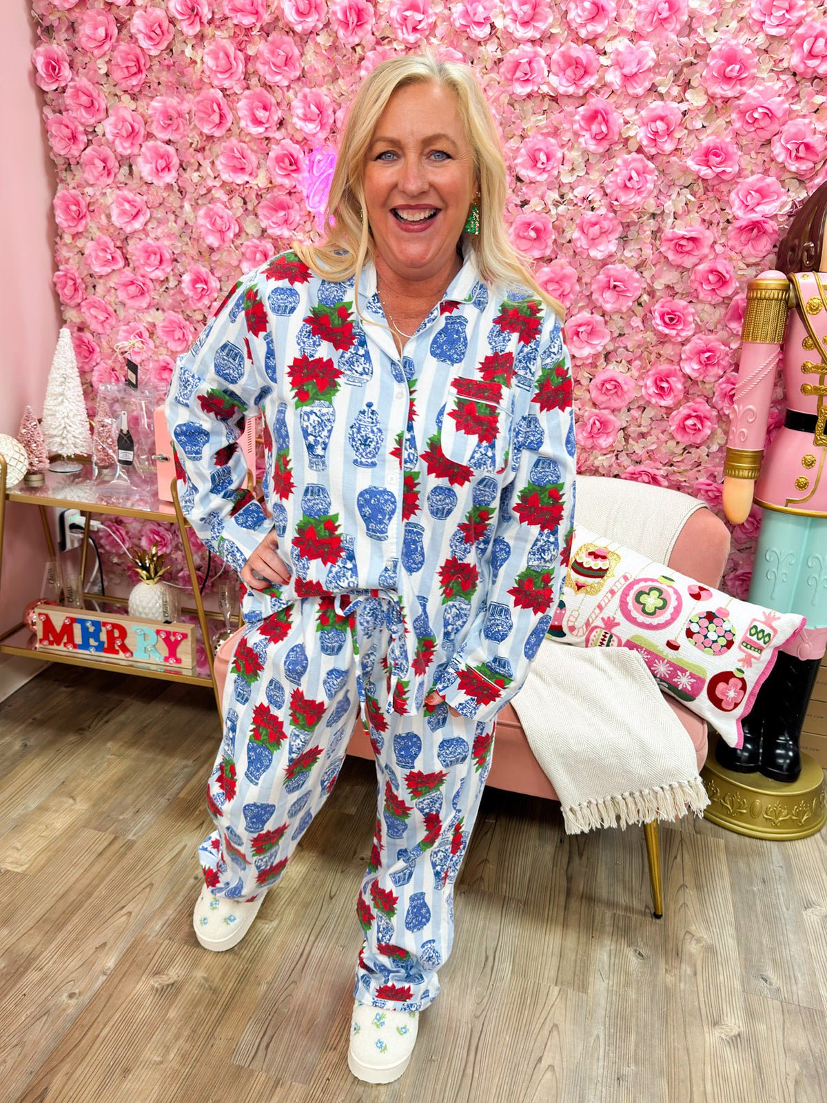 Pastel Bloom Fleece - Lined Slippers - The Pink Pineapple 850