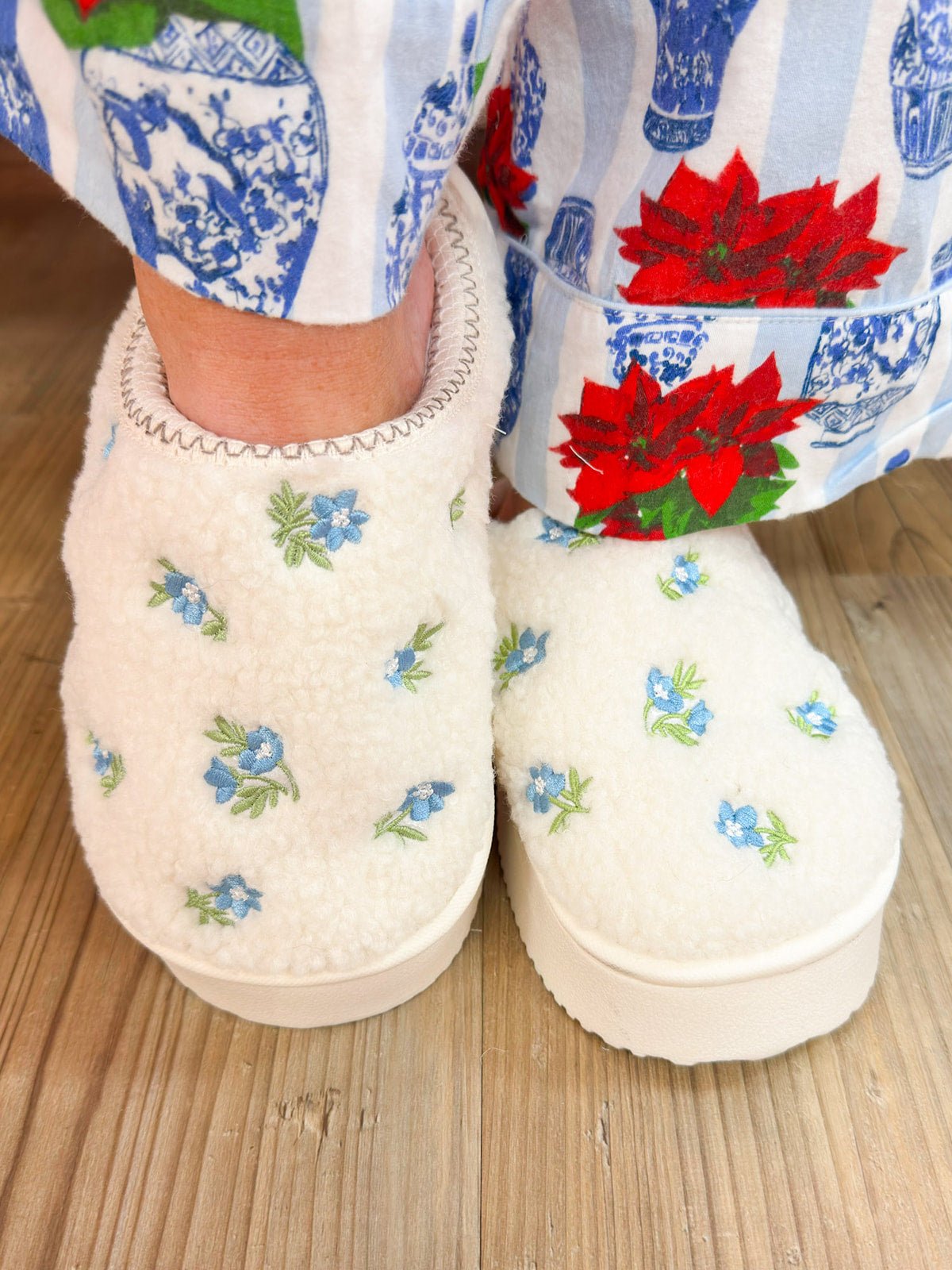 Pastel Bloom Fleece - Lined Slippers - The Pink Pineapple 850