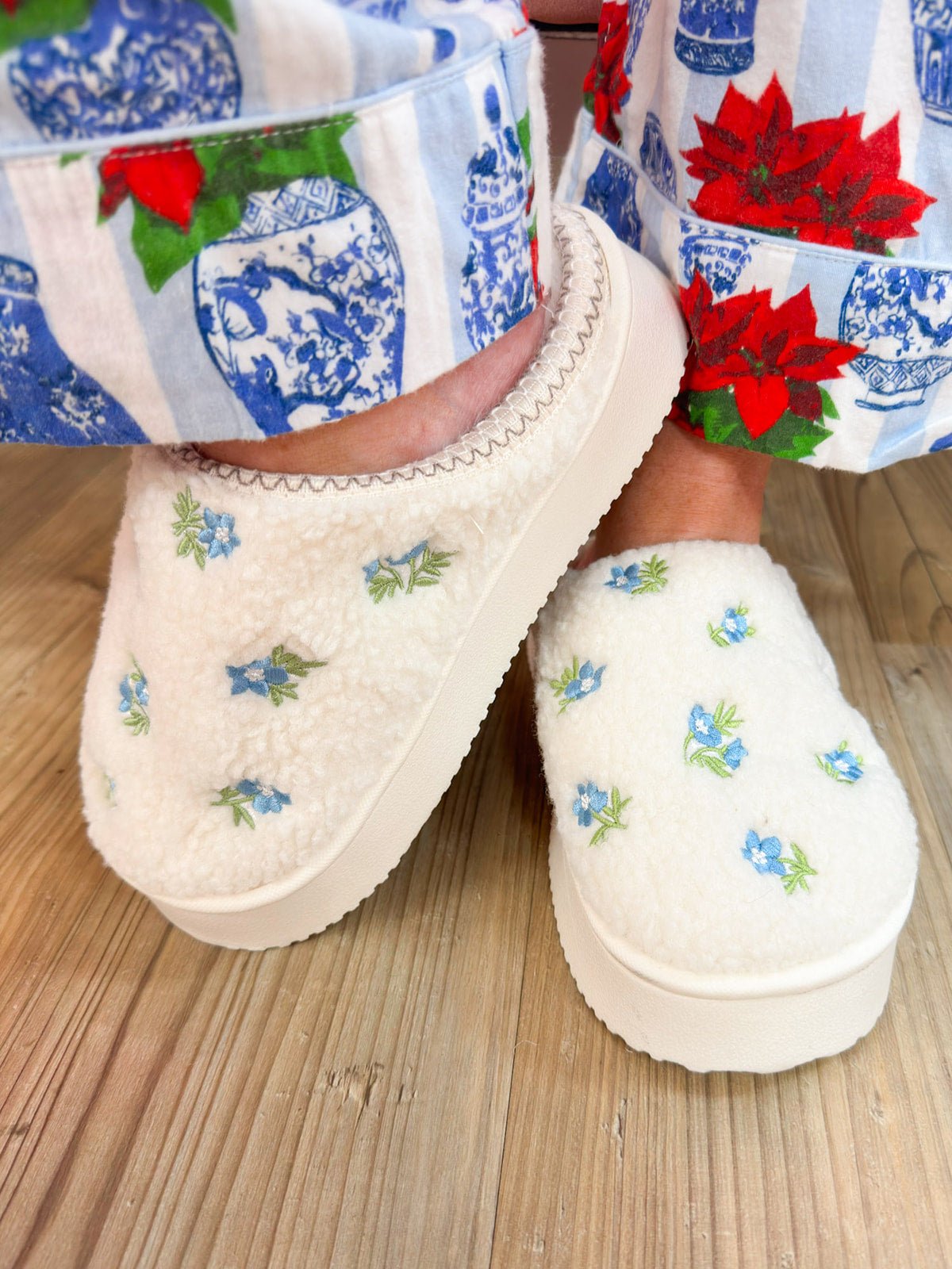 Pastel Bloom Fleece - Lined Slippers - The Pink Pineapple 850