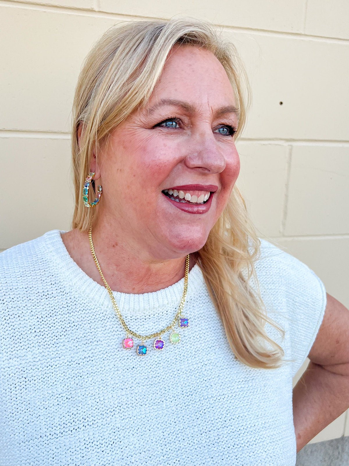 Pastel Dreams Gold Hoops - The Pink Pineapple 850