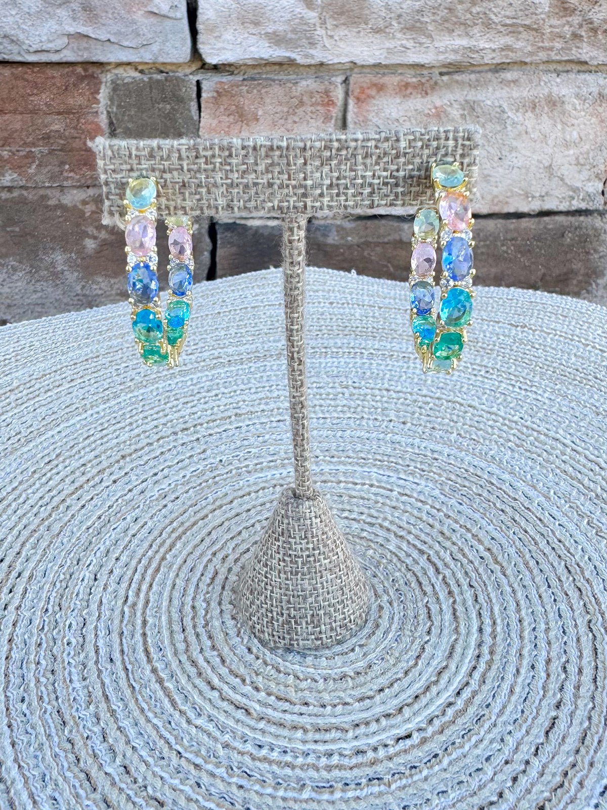 Pastel Dreams Gold Hoops - The Pink Pineapple 850