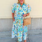 Pastel Garden Midi Dress - The Pink Pineapple 850