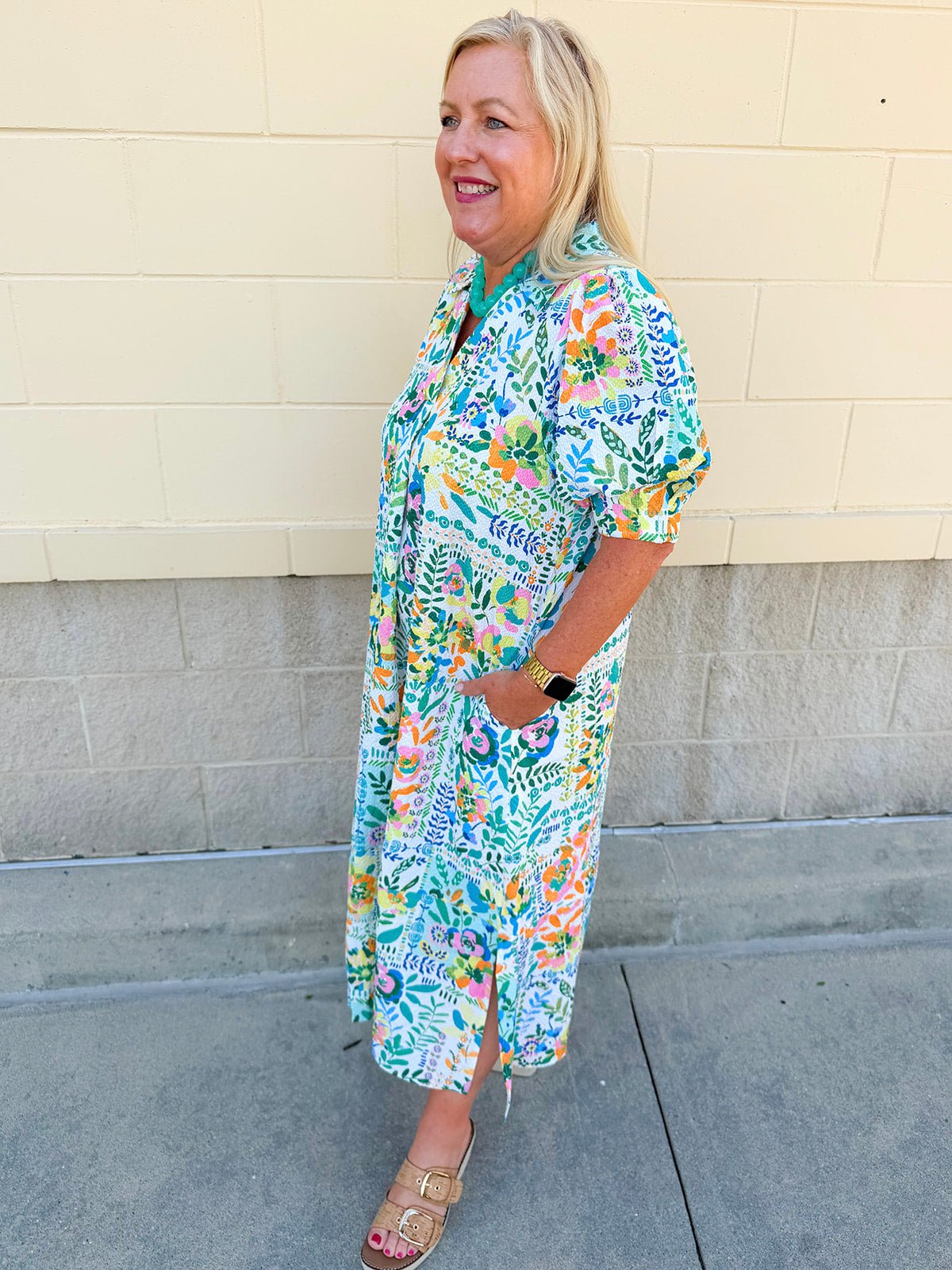 Pastel Garden Midi Dress - The Pink Pineapple 850